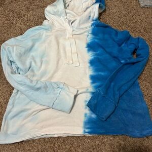Blue and White Tie-Dye Hoodie